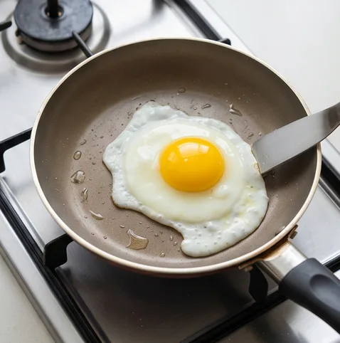 Sogogi Bibimbap (Korean Beef Mixed Rice Bowl) 조리 단계 4 이미지 - Fry the egg sunny-side up in a lightly o